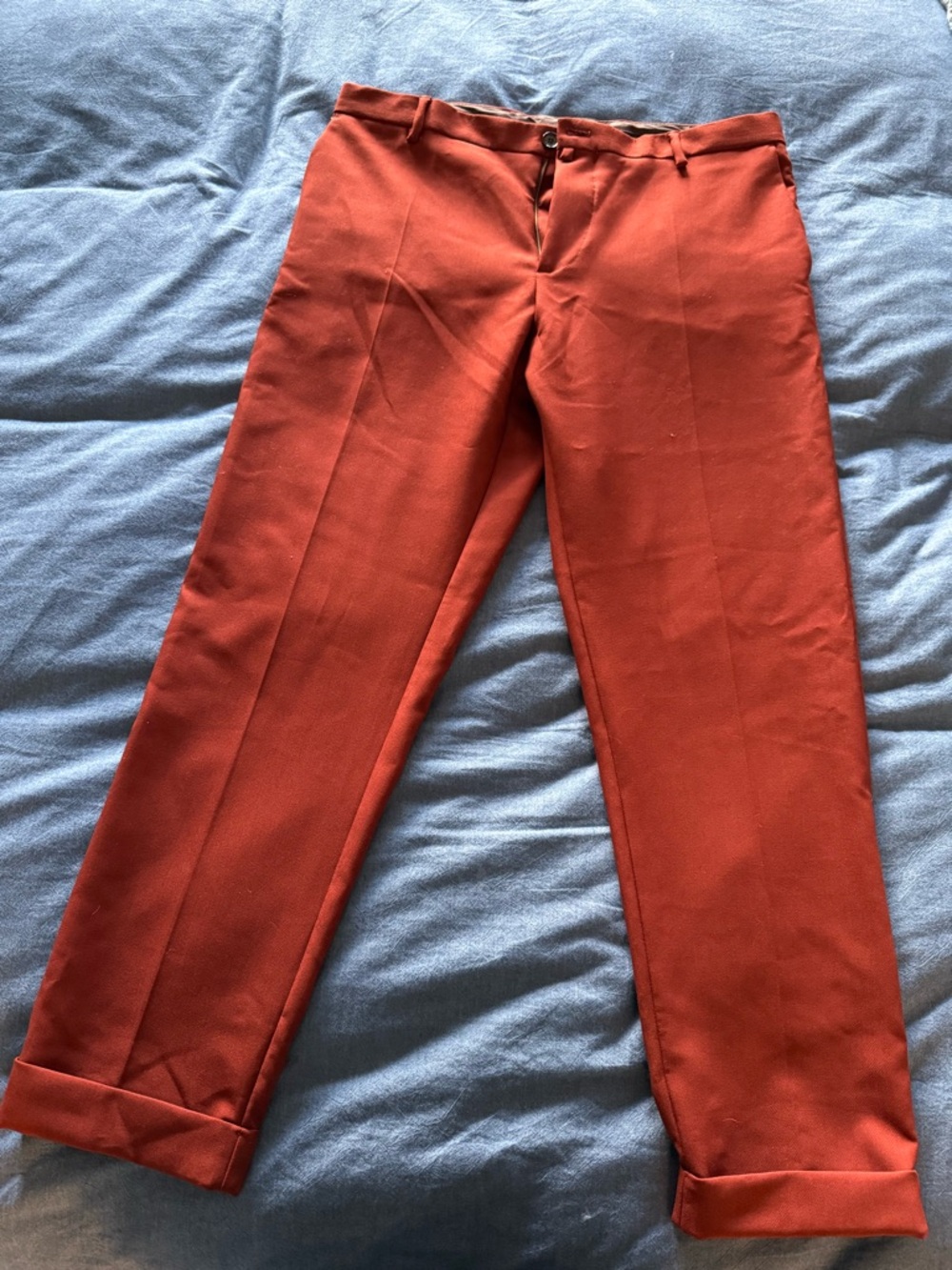 Men's Dress Pants 33x29 in Rust Orange
